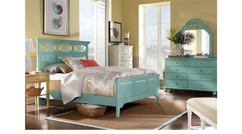 Sets come with dressers, mirrors. Cindy Crawford Home Seaside Blue Green Panel 5 Pc King ...