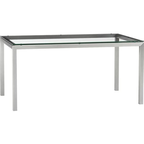 Free shipping over $45 · 5% rewards with club o Clear Glass Top/ Stainless Steel Base 60x36 Parsons Dining ...