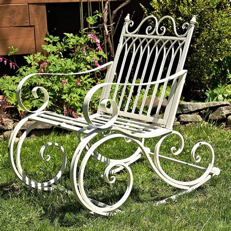 Zaer Ltd Outdoor Metal Rocking Arm Chairbench Arm Chair Antique