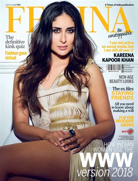 Femina July 2018 Kareena Kapoor On The Magazine Cover Kareena Kapoor Saree Karena Kapoor