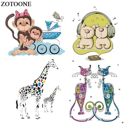 Zotoone Cute Animal Patch Heat Transfer Vinyl Patches For Clothing Iron