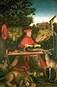 Alberto di Brandeburgo come San Gerolamo. 1527. Olio su tavola di ...