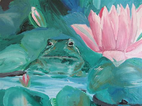 Frog In The Pond Painting By Susan Voidets Fine Art America