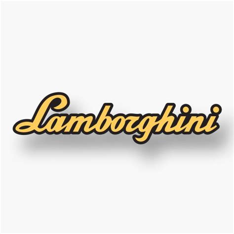 2x Lamborghini Sticker Vinyl Decal Car Window Cursive Orange Aventador