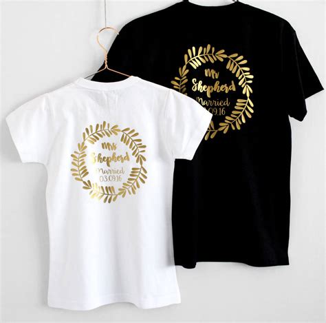 Mr And Mrs Personalised Wedding T Shirts By Precious Little Plum