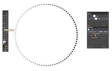 Создание пунктирных кругов в Illustrator