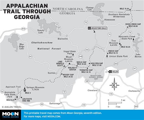 Atlantic Mappingnorth Georgia Appalachian Trail Map Georgia