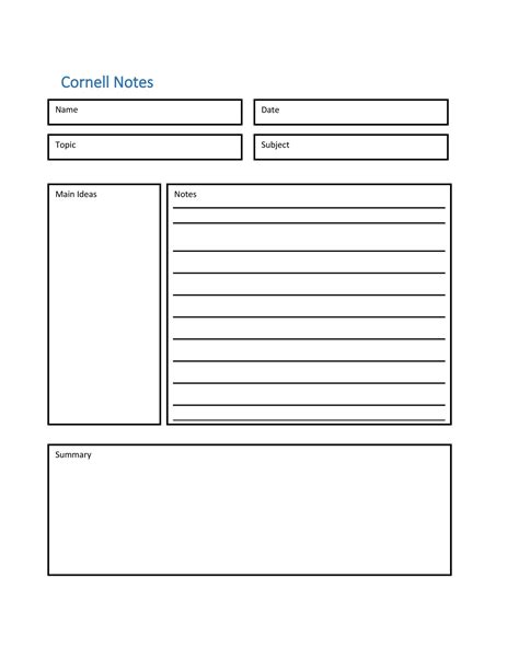 36 Cornell Notes Templates And Examples Word Pdf Template Lab