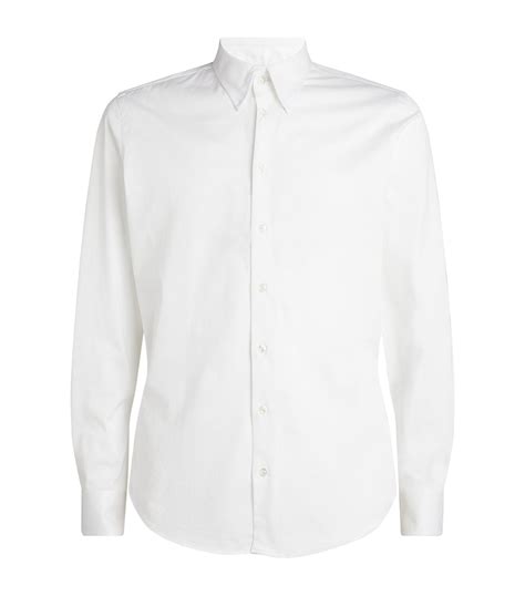 Mens Giorgio Armani White Cotton Formal Shirt Harrods Uk