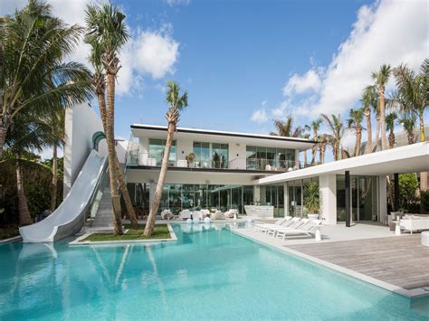 This 34 Million Waterfront Miami Home Has A Two Story Water Slide