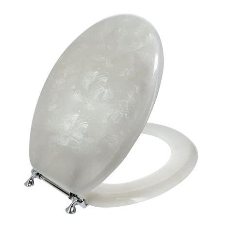 Ginsey Elongated Resin Decorative Toilet Seat With Chrome Hinges