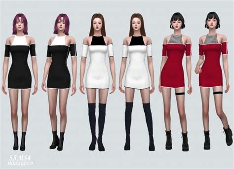 Sims4 Marigold Tt Off Shoulder Mini Dress • Sims 4 Downloads