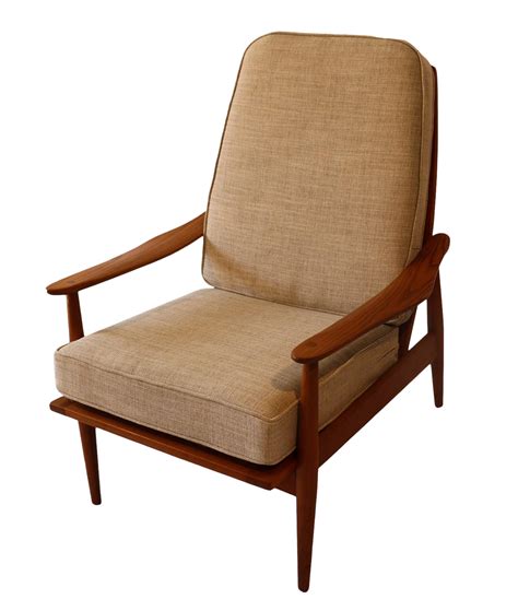Mid Century Teak High Back Lounge Chair On Mid Century