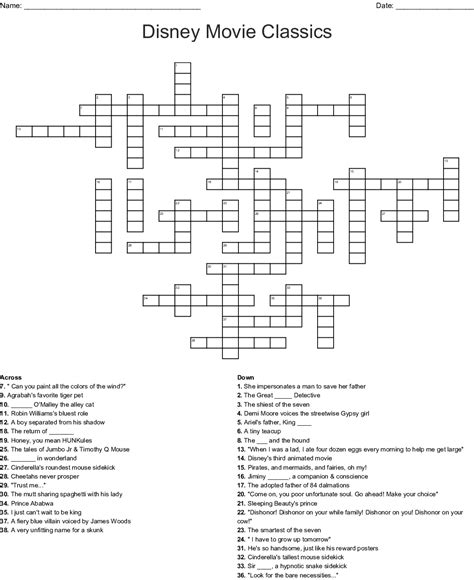 Printable crossword puzzles are also a great way to remind yourself of holidays, special occasions, and even birthday. Disney Crossword Puzzles Pdf | crossword for kids