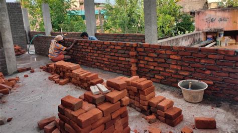 45 Wall Brick Work Single Brick Masonry Wall Youtube