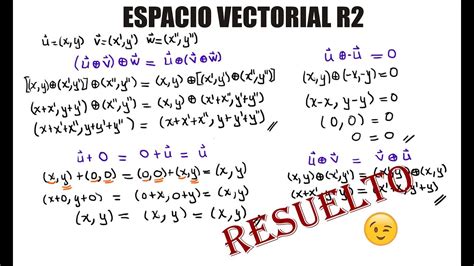 Espacios Vectoriales Demostrar Que R Es Un Espacio Vectorial Ejercicio Resuelto YouTube