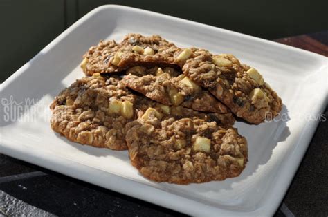 Don't use sweet apples though, there's already enough sugar in the dough. Apple Raisin Oatmeal Cookies Recipe - Oh My! Sugar High