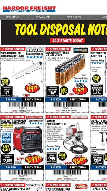 Tool Disposal Notice Harbor Freight Tools Email Archive