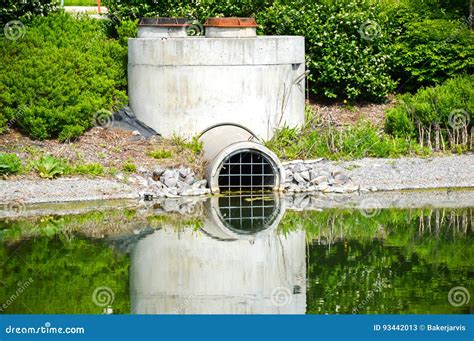 Sewer System In A Pond Stock Image Image Of Environment 93442013
