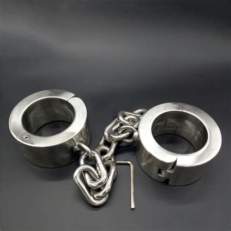 Hot Edelstahl Schwere Fußfesseln Metall Bdsm Bondage Fesseln Set Bein Eisen Fesseln Sex Bdsm