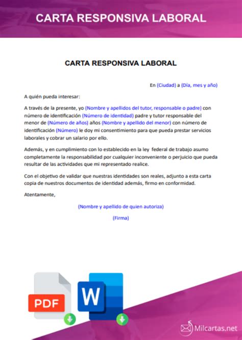 Modelos De Cartas Responsivas En Word Gratis Vrogue