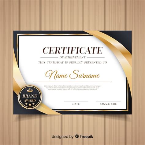 Premium Vector Decorative Diploma Template With Golden Elements