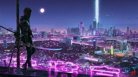 Neon Lights Cyber Ninja Boy 4k Hd Artist 4k Wallpapers Images