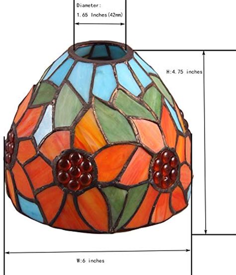 Tiffany Style Flower Stained Glass Replacement Table Lamp Shades Only