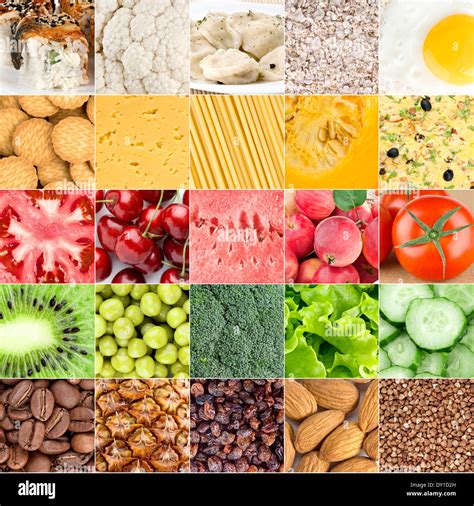 Collage Of Healthy Food Backgrounds Stock Photo Alamy