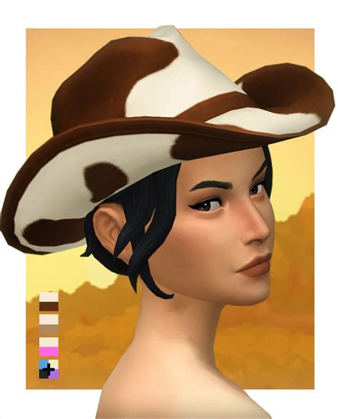 A Digital Painting Of A Woman Wearing A Hat With Brown And White Spots