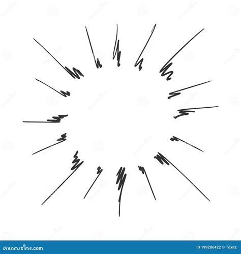 Hand Drawn Vector Of Sunburst Template Isolated On White Background
