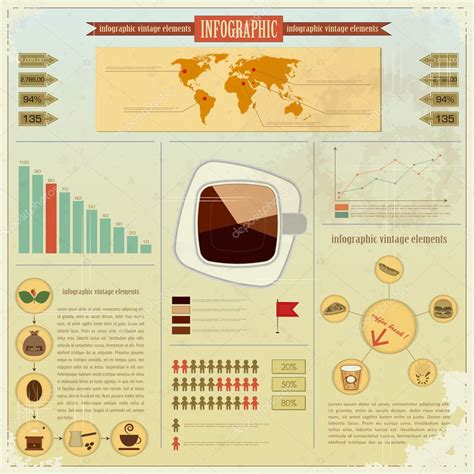 Vintage Infographics Set Coffee — Stock Vector © Elfivetrov 9656115
