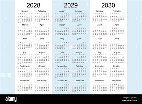 Calendar Planner 2028 2029 2030 Corporate Design Planner Template