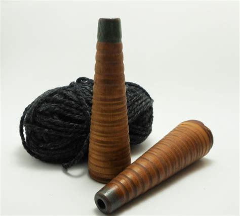 Wooden Tapered Yarn Spools Spindles Set Of 2 Large 8 X Etsy
