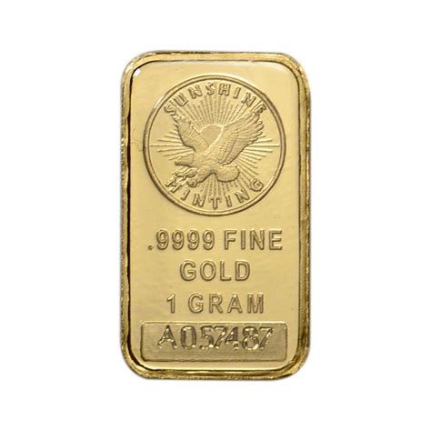 1 Gram Gold Bar Sunshine Minting 9999 Fine In Sealed Assay Ebay