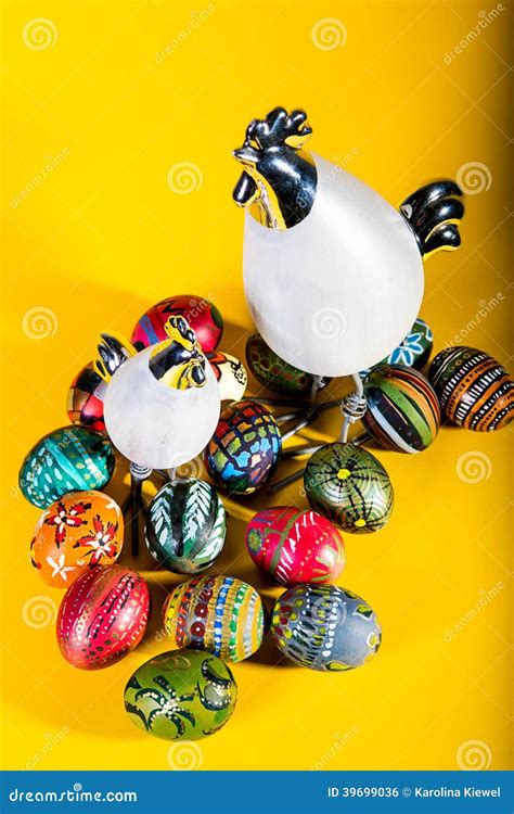 Easter Decoration Painted Eggs Stock Photo Image Of Chickens