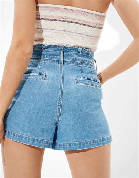 Ae Paperbag Mom Short De Denim