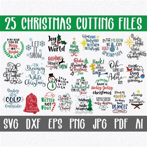 Christmas Svg Cut File Bundle 25 Christmas Songs Svg Clip Art