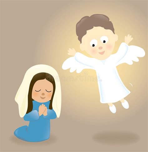Mary And The Angel Stock Vector Illustration Of Religion 35246396