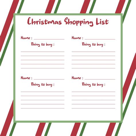 Printable Christmas Shopping List In Christmas Printables Christmas Shopping List