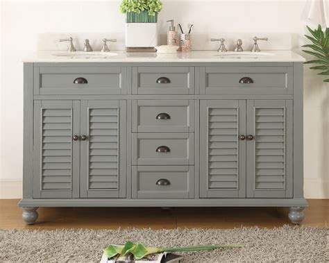 Check spelling or type a new query. 62 inch Bathroom Vanity Cottage Beach Style Gray Color (61 ...