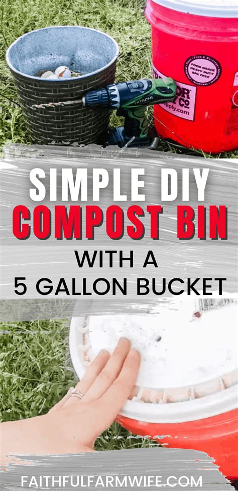 If simplicity is key for you, you'll love this idea. DIY 5 Gallon Bucket Compost Bin in 2020 | Diy compost ...