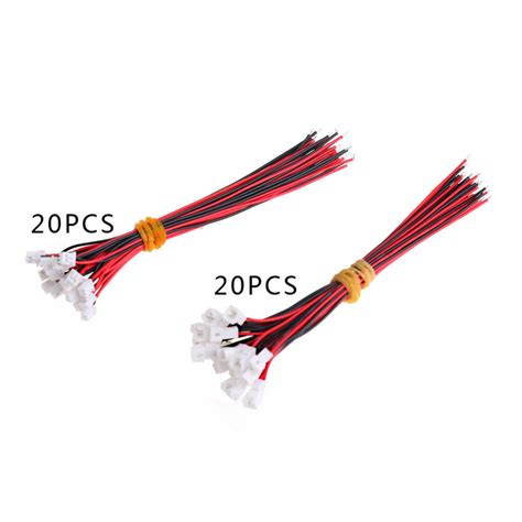 20 Sets Micro Jst 125 2 Pin Male And Female Connector Plug With Wires Cables Rc Model Vehicles