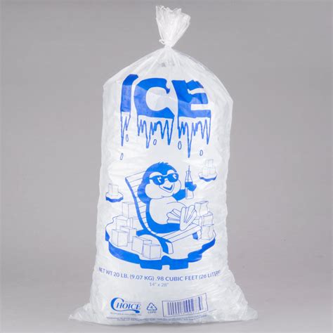 20 Lb Ice Bags Plastic Ice Bags With Print 500case