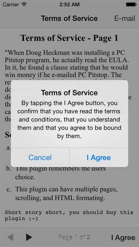 Terms Of Service Eula Buzztouch Plugin