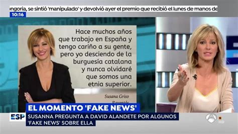 Susanna Griso Indignada En Espejo Público Por Una Fake New Que Le Tacha De Independentista