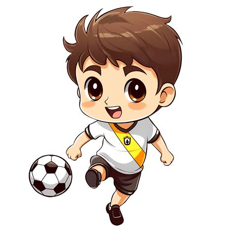 Cute Boy Playing Football Clipart Illustration Ai Generative 27687562 Png