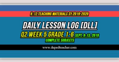 Daily Lesson Log DLL Q2 WEEK 5 Grade 1 6 All Subjects DepEd Teacher