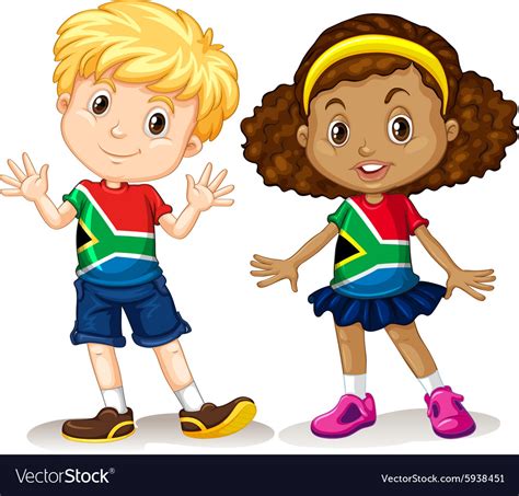 Boy And Girl From South Africa Royalty Free Vector Image