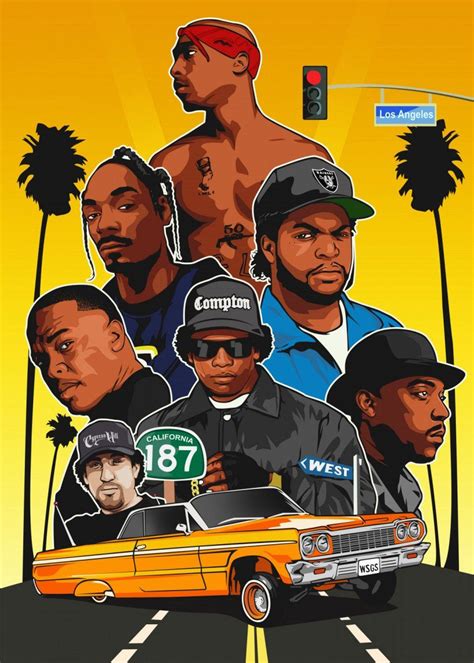 West Coast Hip Hop Poster By Art By Bikonatics Displate Hip Hop